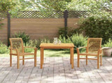 Dining Chair 2 pcs Brown 62 x 55 x 94 cm Solid Teak Wood 42007595