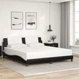 Bed Frame without Mattress "Zadar" Black and White 180x200 cm Super King Faux Leather 3208203