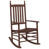 Rocking Chair with Foldable Table Brown Solid Wood Poplar 3281256
