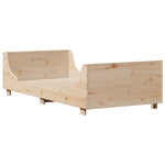 ZNTS Bed Frame without Mattress 90x190 cm Single Solid Wood Pine 850788