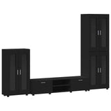 TV Cabinet Set with Drawer FLORIN 3 pcs Black Engineered Wood 3397955