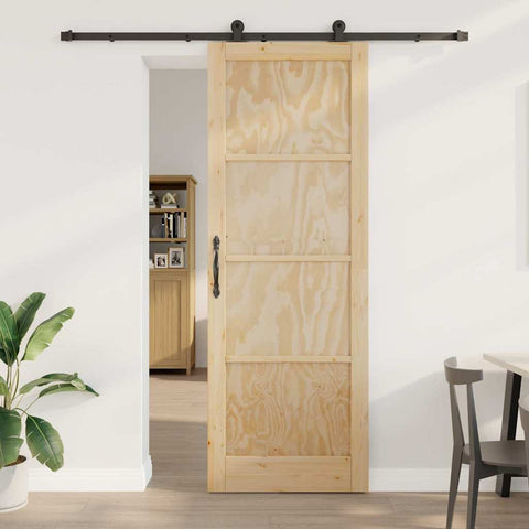 Sliding Door Manual ORKDAL Natural and black 83 x 232 cm 3333480
