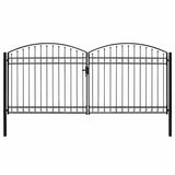 Fence Gate "ASSEN" Double Door with Arched Top Steel 400x200 cm 143096