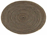 Handmade Rug Jute with Spiral Design Black 150 cm 133721