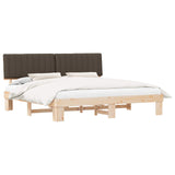 Bed Frame with Upholstered Headboard Taupe 200 x 200 cm 3398097