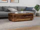 Coffee Table with LED Lights Old Wood 90x50x40 cm 857722