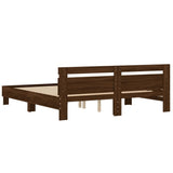 Bed Frame without Mattress Brown Oak 200x200 cm 3207398