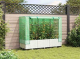 Raised Bed with Greenhouse Cover Rattan Look 120x40x138 cm 4015843
