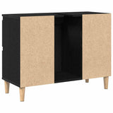 Bathroom Sink Cabinet Black Oak 80 x 33 x 60 cm Engineered Wood 862813