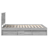 Bed Frame Grey Sonoma 140 x 200 cm Solid Pine Wood 3411006