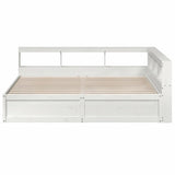 Bookcase Bed without Mattress White 200x200cm Solid Wood Pine 3324449