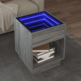 Coffee Table with Infinity LED Grey Sonoma 40x40x50 cm 847649