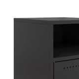 Bedside Cabinet Black 36x39x59 cm Steel 846716