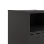 ZNTS Bedside Cabinet Black 36x39x59 cm Steel 846716