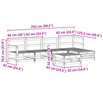 ZNTS 6 Piece Garden Sofa Set Impregnated Wood Pine 3250963