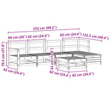 ZNTS 6 Piece Garden Sofa Set Impregnated Wood Pine 3250963