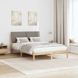Bed frame Brown and taupe 140 x 200 cm Solid pine wood 878747