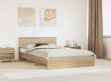 Bed Frame Sonoma Oak 120 x 200 cm Engineered Wood 3408874