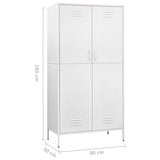 Wardrobe White 90x50x180 cm Steel 336251
