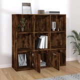 815447 Book Cabinet Smoked Oak 98x30x98 cm
