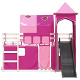 Bunk Bed without Mattress with Slide and Curtains Pink 80x200 cm 3284175