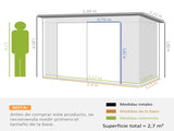 3.7 x 7.9ft Galvanised Steel Shed, with Latched Door and Padlock - Green T3398P325359