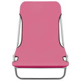 ZNTS Folding Sun Loungers 2 pcs Steel and Fabric Pink 310345