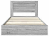 Storage Bed with Drawer Grey Sonoma 75 x 190 cm Engineered Wood 3410283