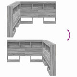 Storage Headboard with Shelf Grey Sonoma 120 cm Engineered Wood 3335482