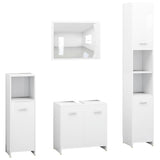 4 Piece Bathroom Furniture Set White Engineered Wood 3056880