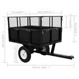 145813 Tipping Trailer for Lawn Mower 300 kg Load