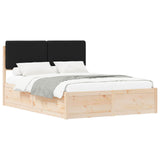 Bed Frame with Upholstered Headboard Black 160 x 200 cm 3398151