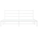 Metal Bed Frame without Mattress with Headboard White 180x200cm 355418