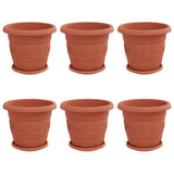 Plant Pots 6 pcs Brick Red 30 x 25 cm Plastic 3403272