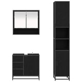 Bathroom Furniture Set 3 pcs Black Oak Engineered Wood 3402541