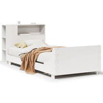 ZNTS Bed Frame without Mattress White 100x200 cm Solid Wood Pine 3323666