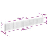 Gabion Raised Bed Galvanised Steel 450x30x60 cm 145646