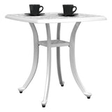 Garden Table White 53x53x53 cm Cast Aluminium 4002817
