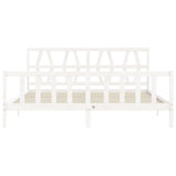 Bed Frame without Mattress White 200x200 cm Solid Wood Pine 3192512