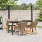 Garden Dining Set with Cushion 5 pcs Beige Poly Rattan 3261701