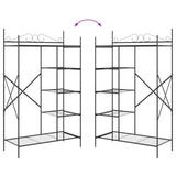 Open Wardrobe with Shelf Black 104.5 x 45 x 172 cm Steel 42021358