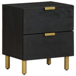 ZNTS Bedside Cabinet Black 40x33x46 cm Solid Wood Mango 4017646