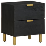 Bedside Cabinet Black 40x33x46 cm Solid Wood Mango 4017646
