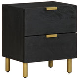 Bedside Cabinet 2 pcs Black 40x33x46 cm Solid Wood Mango 4017647