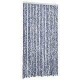 Fly Curtain Blue and White 100x200 cm Chenille 377371