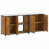Kitchen Storage Set HATTEM 3 pcs Rusty Steel 3392707