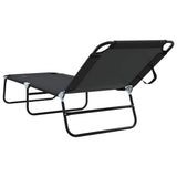 Folding Sun Lounger 2 pcs Black 188 x 57 x 86.5 cm Polyester 42003147