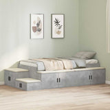 Storage Bed Frame with Drawer Concrete Grey 244 x 127 x 53.5 cm 3335560