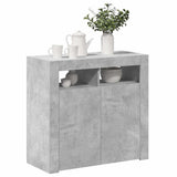 Sideboard with LED Lights Concrete Grey 80x35x75 cm 804332