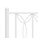 Metal Bed Frame without Mattress with Footboard White 80x200cm 376186